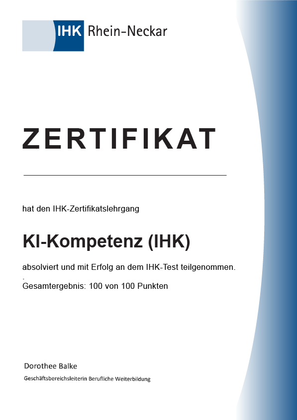 IHK Certificate