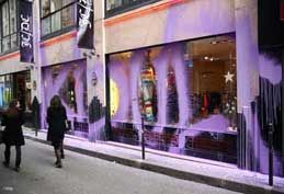 Clean storefront with purple lighting