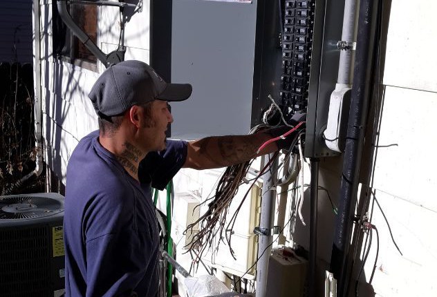 Electrician at work