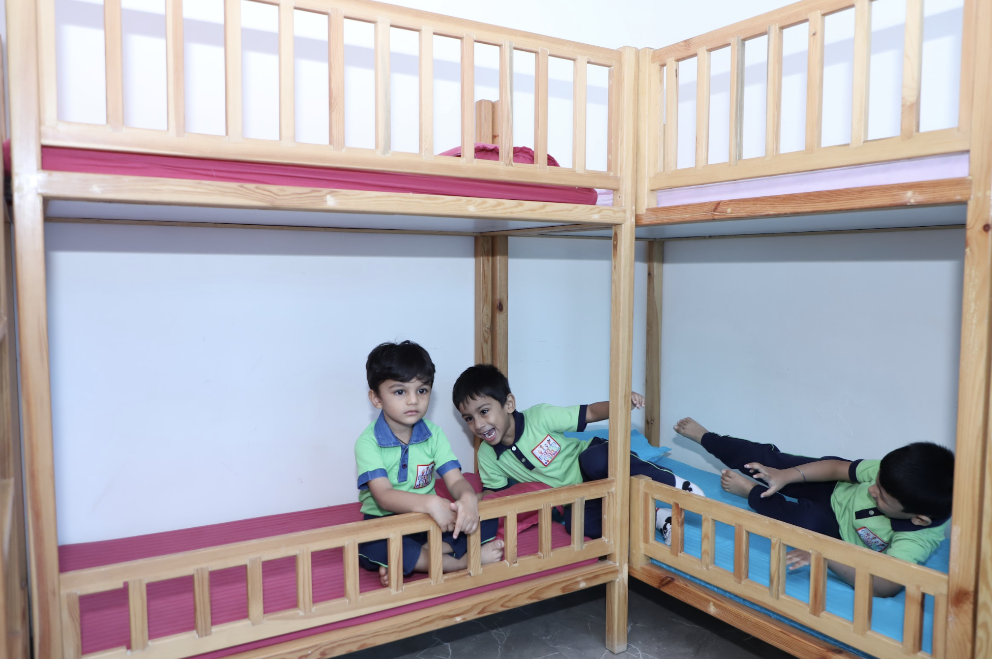 Children playing with building blocks