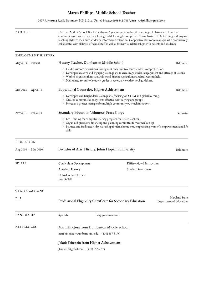 Resume Example