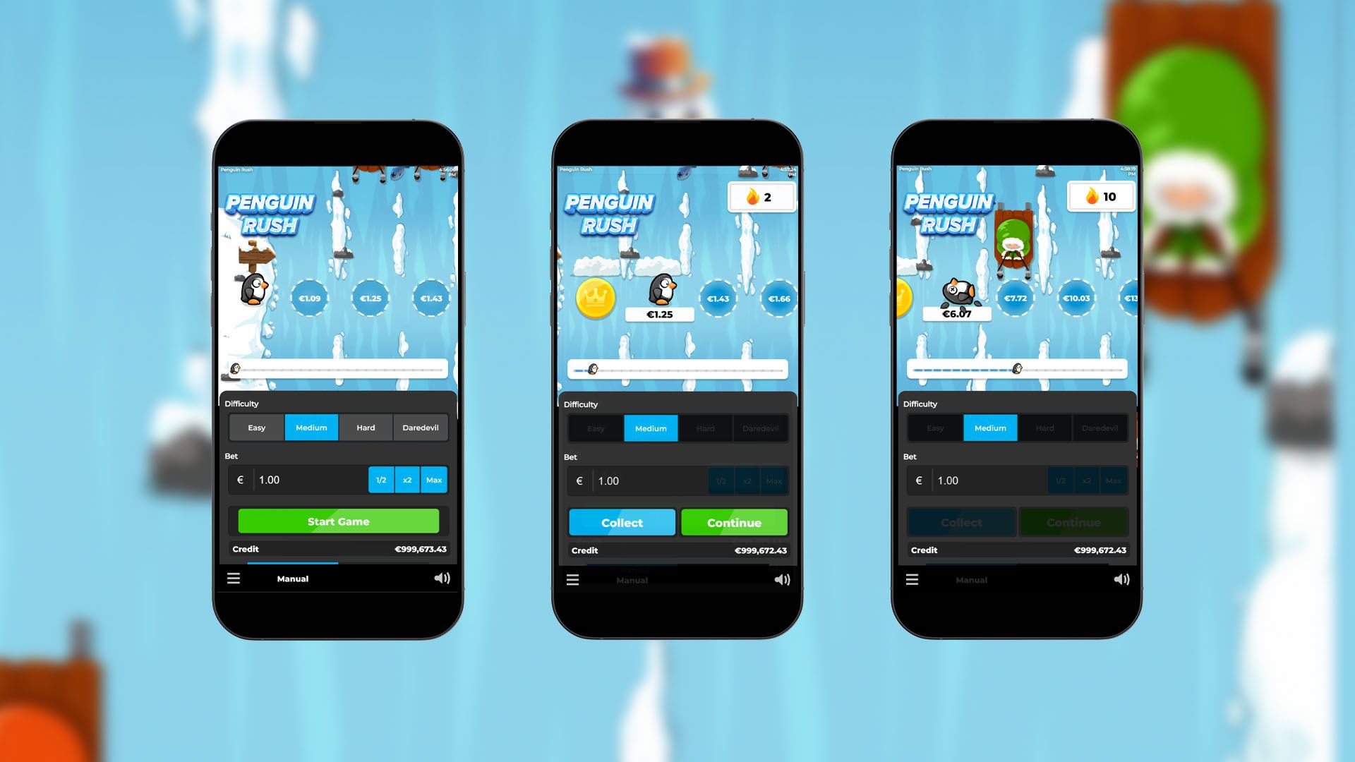 Penguin Rush Game Interface