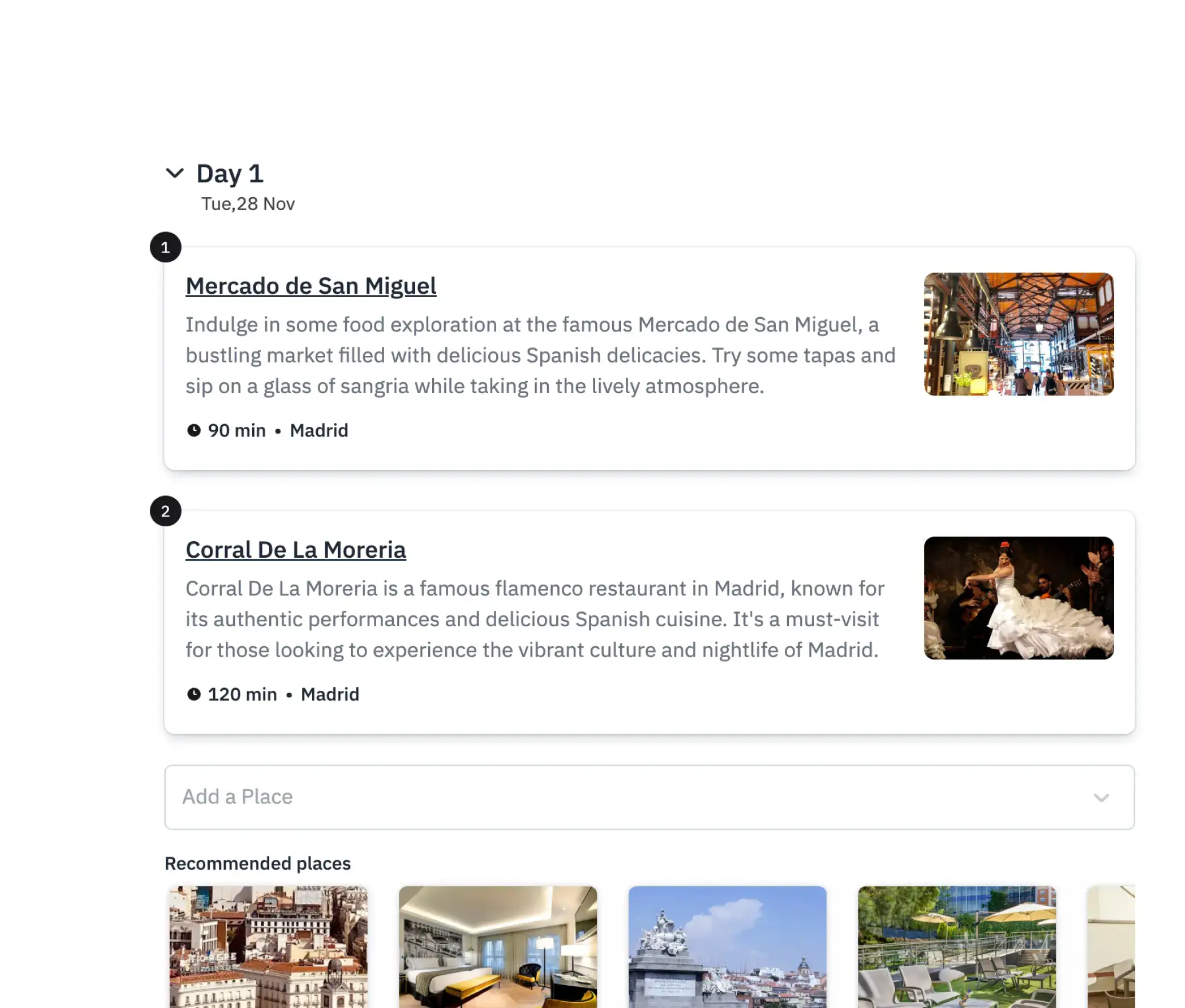 Itinerary Adjustment Interface