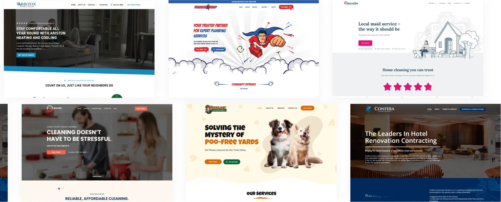 Screenshot of roofing company website with analytics overlay