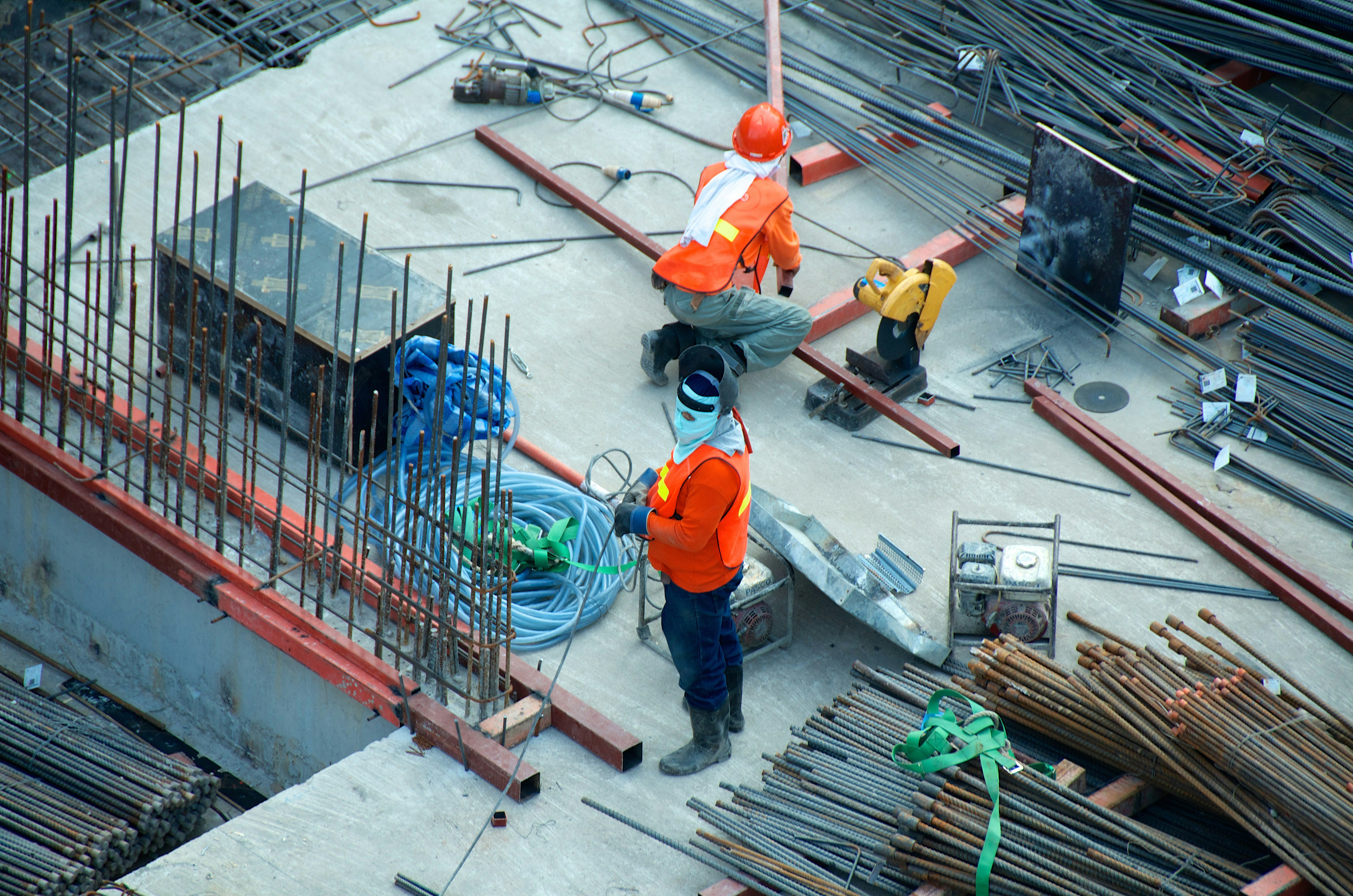 Industrial scaffolding setup