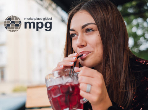 Woman with pHit drink