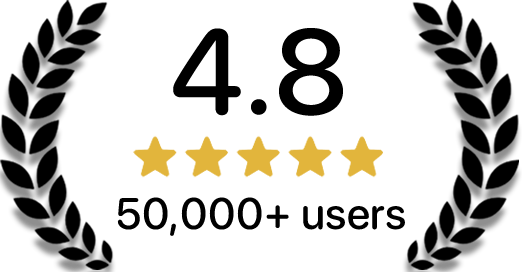 4.8 rating with 50,000+ users