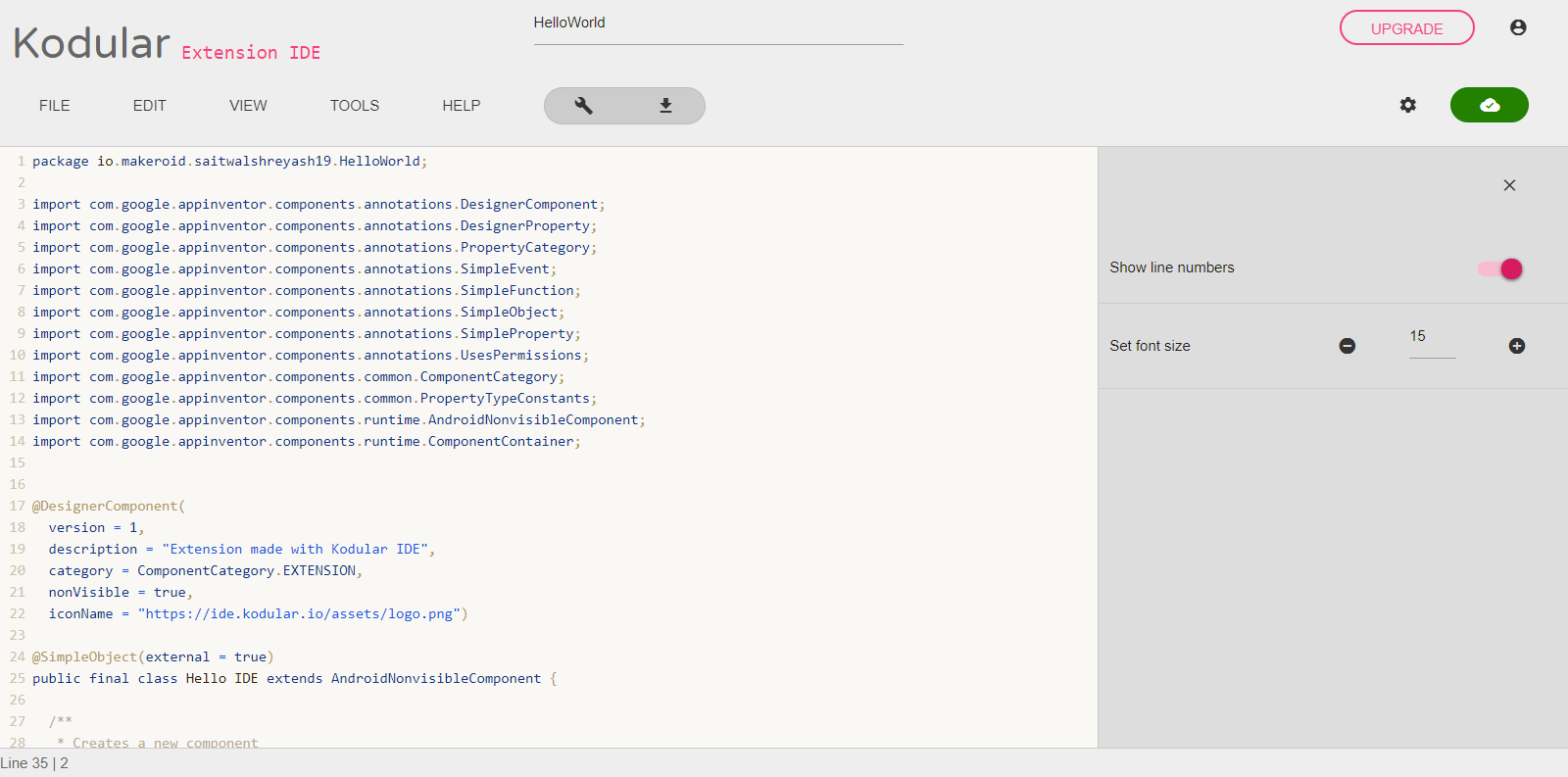 Extensions IDE
