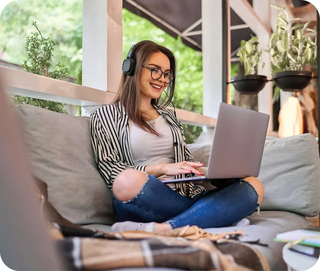 Person enjoying internet