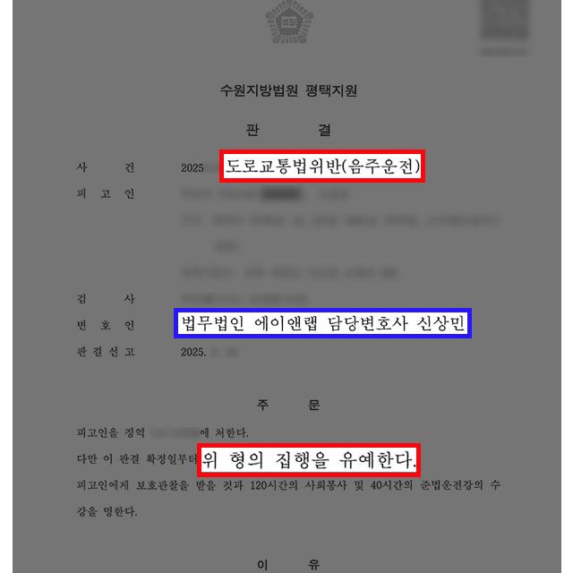 움주운전 4회 적발 사건자, 변호사 조력으로 실형 피하고 집행유예
