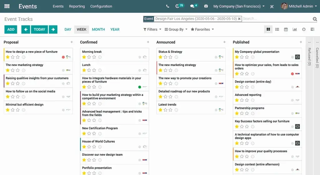 Event Management Interface