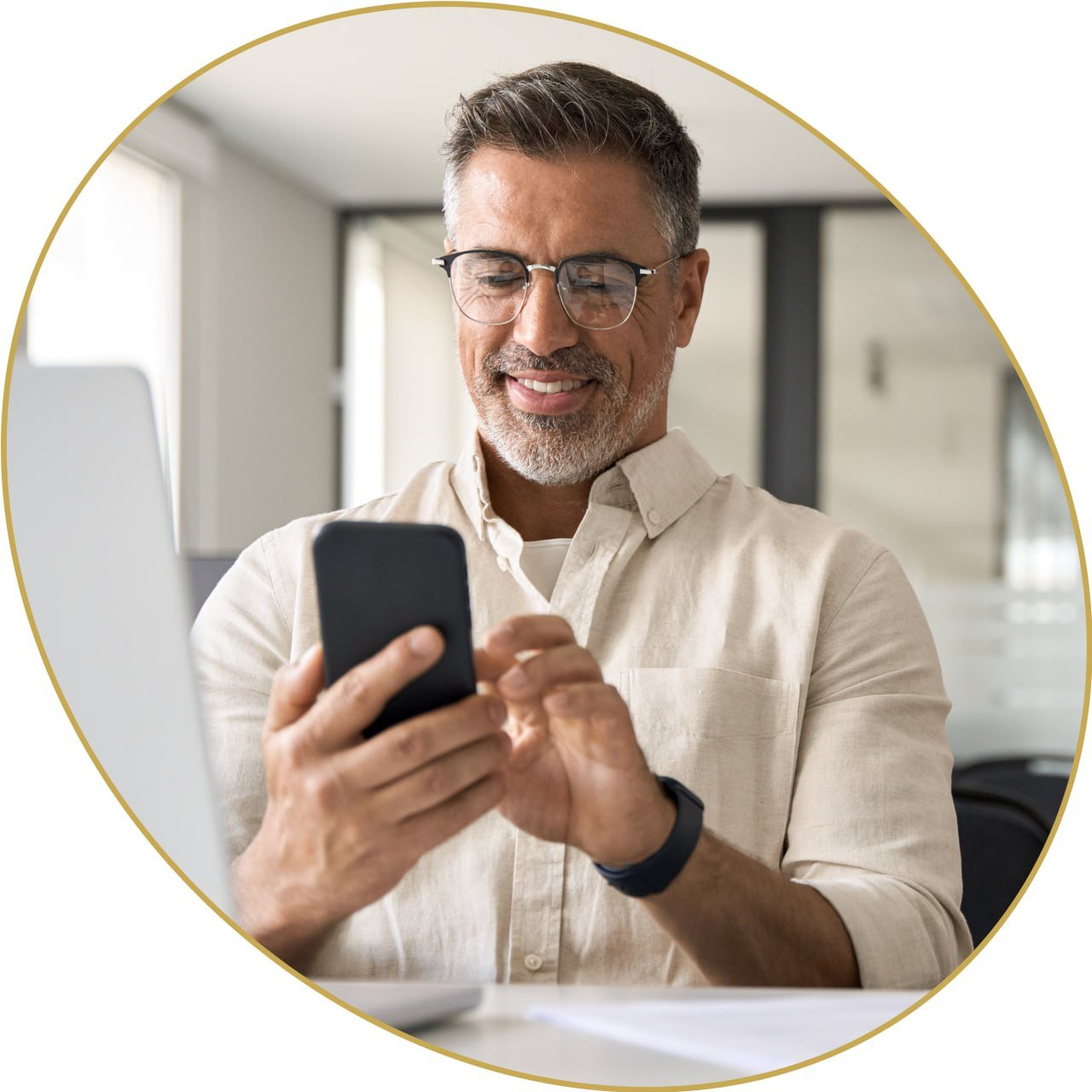 Professional using phone