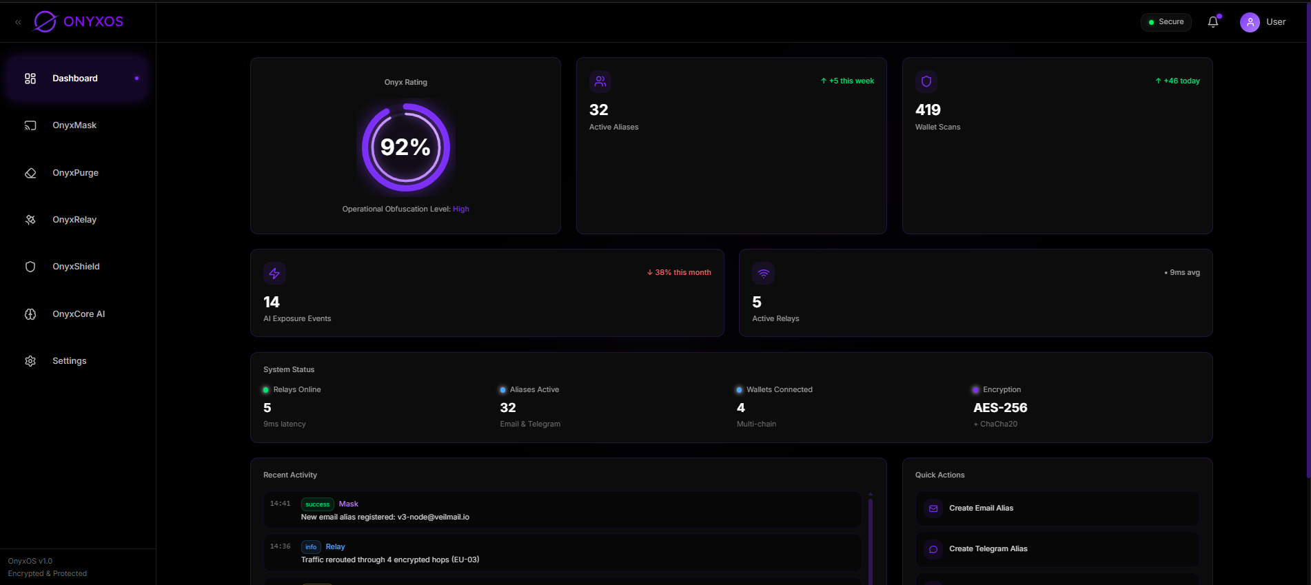OnyxOS Dashboard