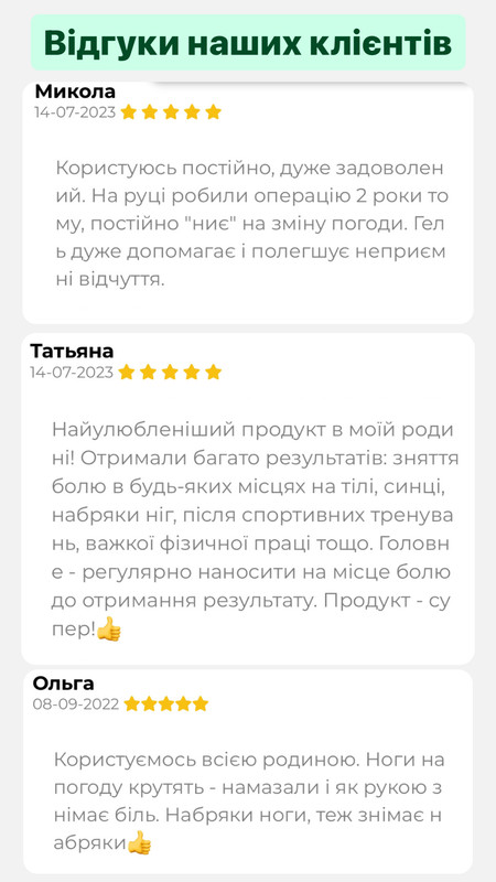 Відгуки про турецький гель