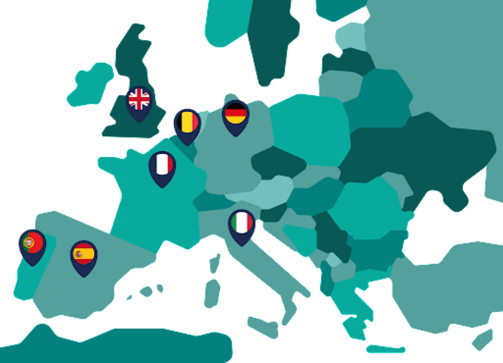 Carte de l'Europe avec présence PoseBorneElectrique