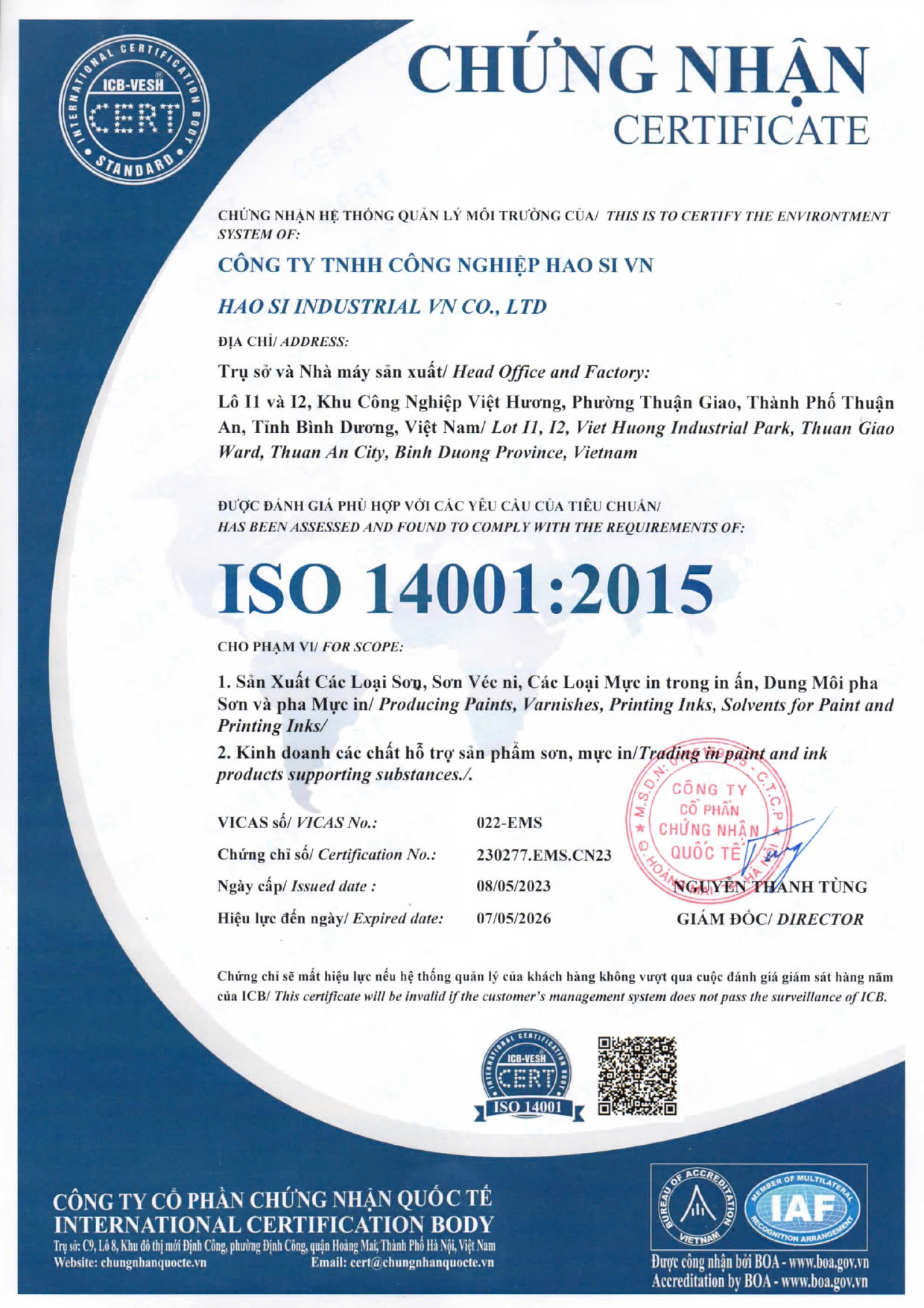 Chứng nhận ISO