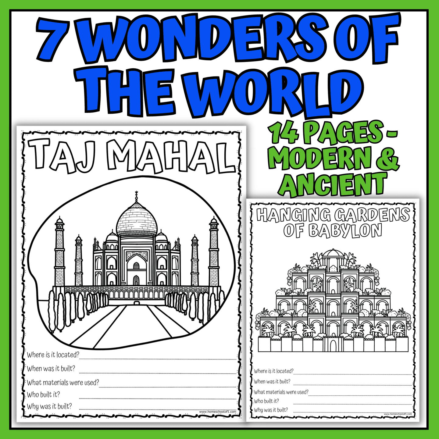Famous Artists Coloring Pages, Posters & Bookmarks