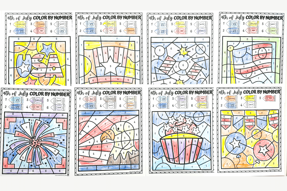 Free 4th of July Color By Number Printables