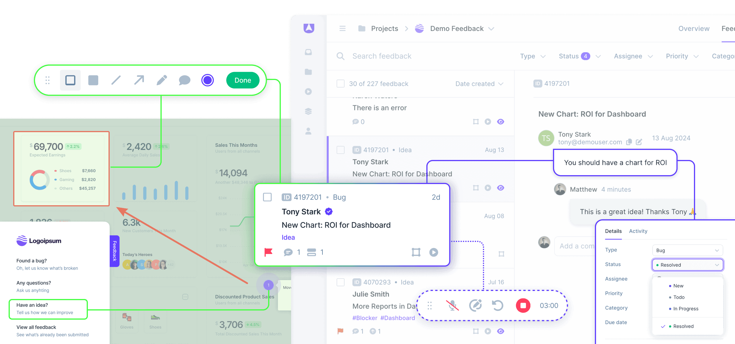 Feeduser Dashboard