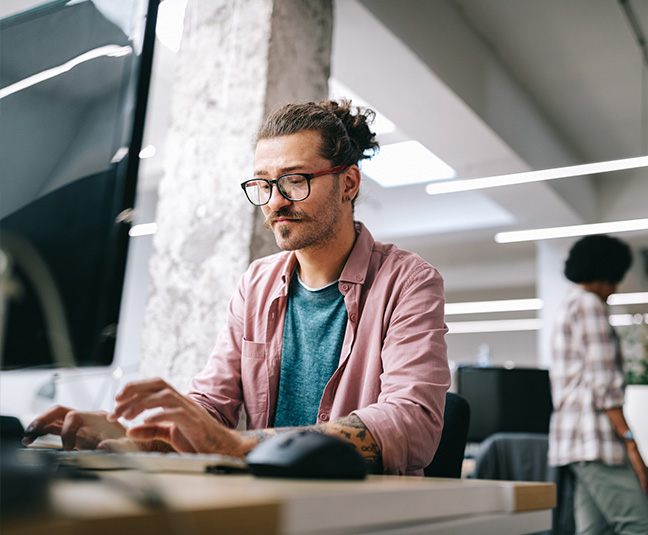 Web developer working